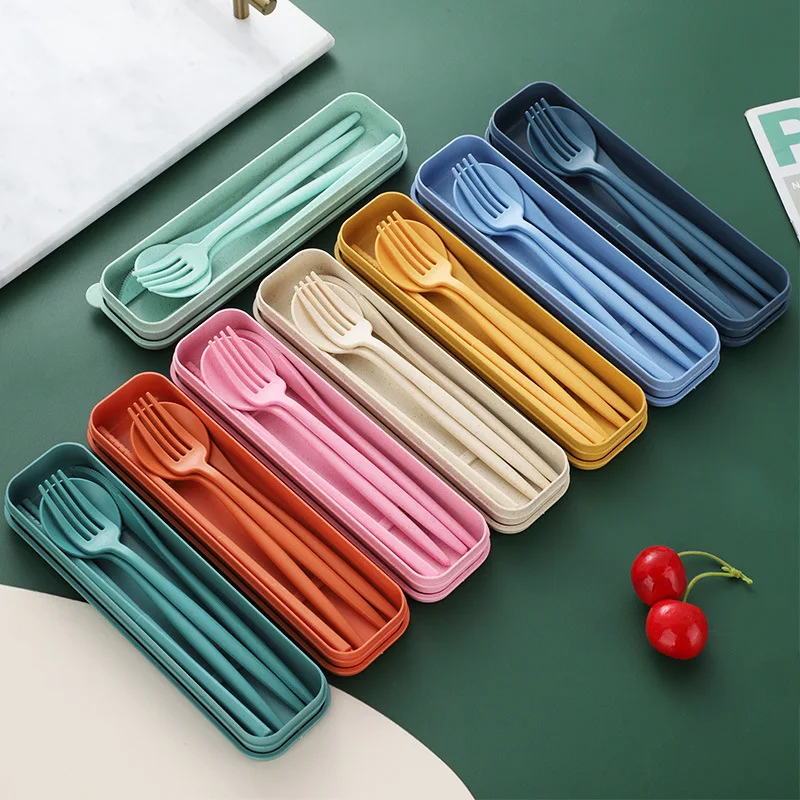 Bamboo Cutlery Travel - Utensílios portáteis de 4 peças, talheres