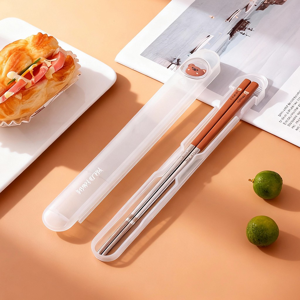 Bamboo Cutlery Travel - 1 par de pauzinhos portáteis de
