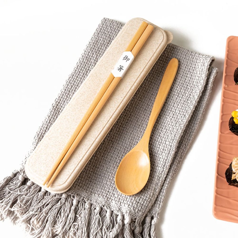 Conjunto de Talheres de Madeir - Bamboo Cutlery Travel avaliação e preço