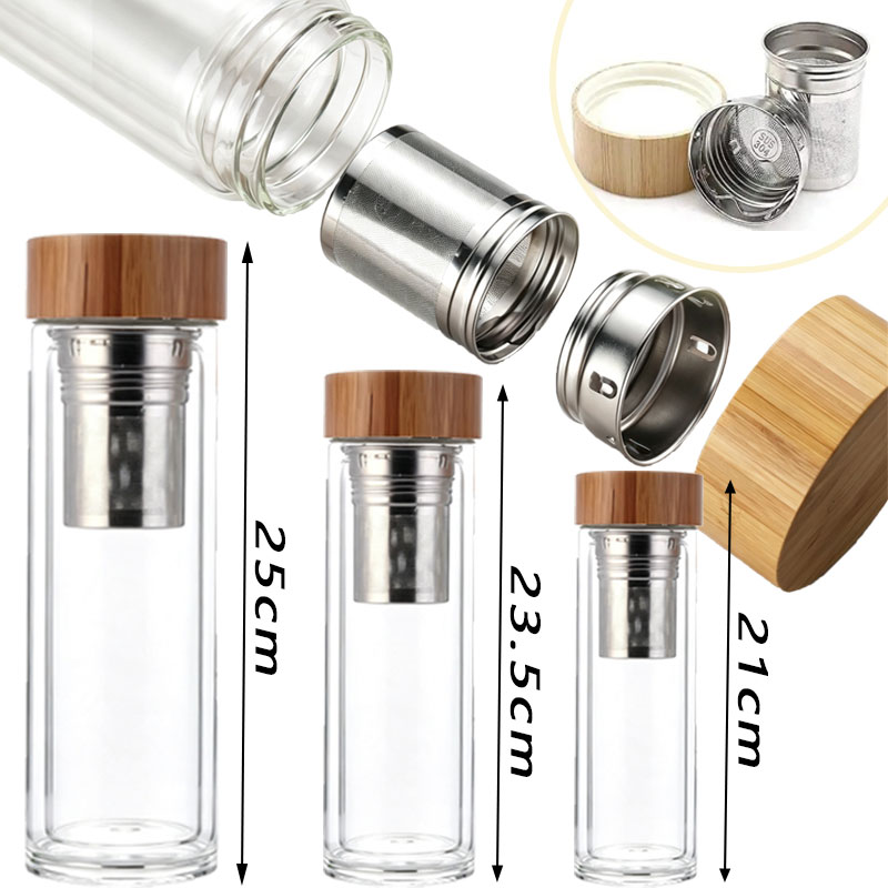 Copo de Chá de Vidro Duplo com - Bamboo Cutlery Travel avaliação e preço