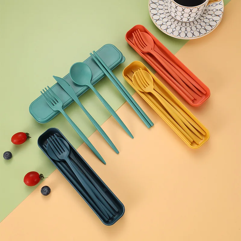 Utensílios portáteis de 4 peça - Bamboo Cutlery Travel avaliação e preço