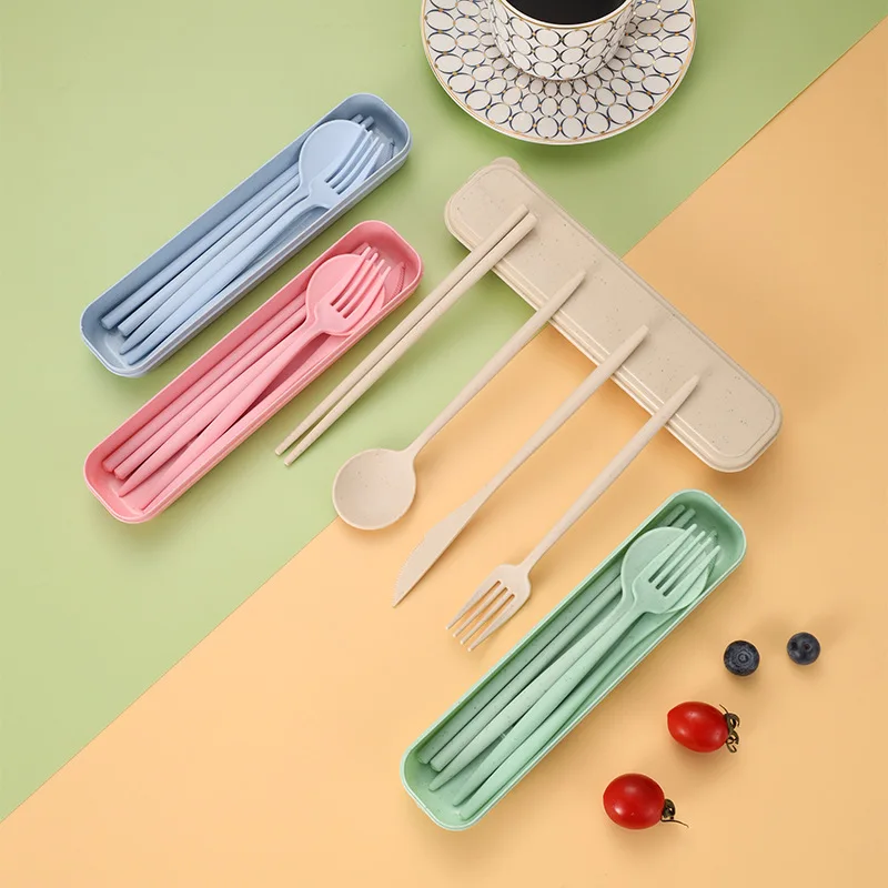 Utensílios portáteis de 4 peça - Bamboo Cutlery Travel avaliação e preço
